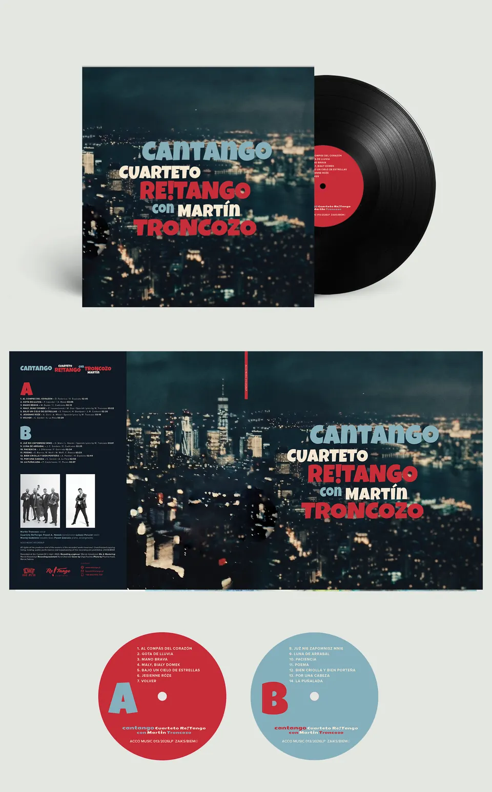 Vinyl CANTANGO – Cover, Klappcover und Labels Seite A und B